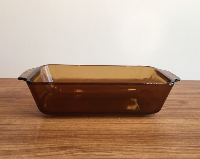 Anchor Hocking Fire King Loaf Pan Amber Brown Glass Meatloaf Pan