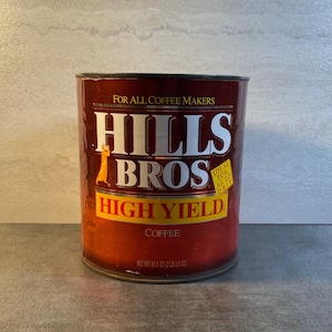 Hills Bros Coffee Tin - Vintage Food Tin - Vintage Kitchen Decor