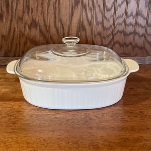 Cast Iron Corningware Quart Casserole Liter French White Corning