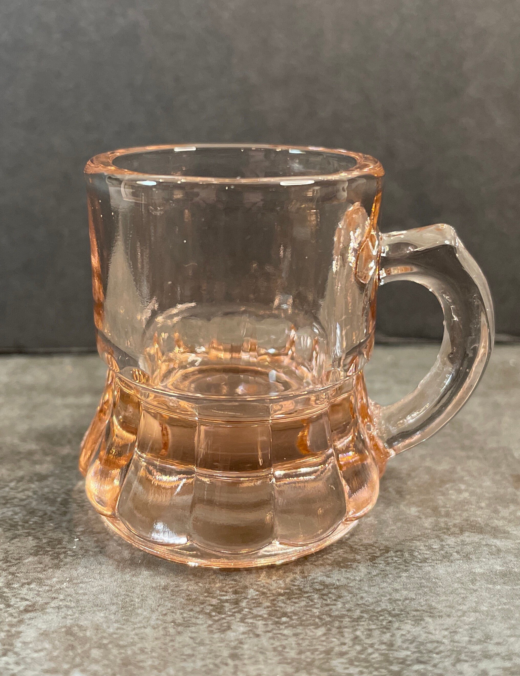 Set of 4 Vintage Federal Glass Pink Shot Glasses Beer Mug Etsy