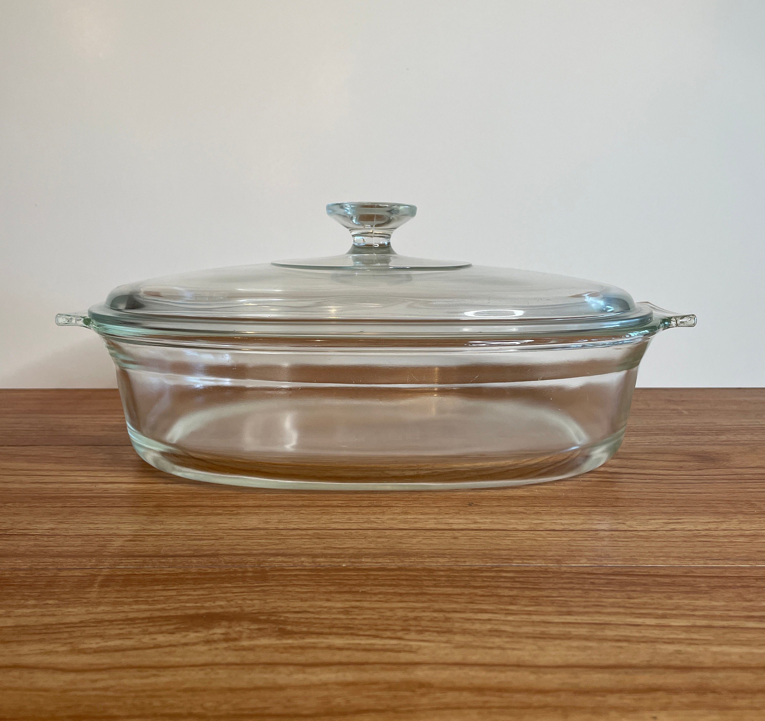Pyrex 1.8 Liter Oval Clear Glass Casserole Dish with Lid Vintage Pyrex 702 Glass Cookware with Lid Glass Bakeware