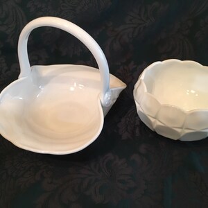 Constellation White Milk Glass Basket or Bowl  - Vintage Milk Glass Basket Bowl - Indiana Glass Company - Easter Basket - Wedding Decor