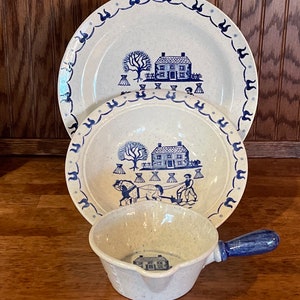 Metlox Poppytrail Homestead Provencial Blue Hostess Dishes -  Vernon Ware Collectible Pottery - California Pottery - MCM Kitchen