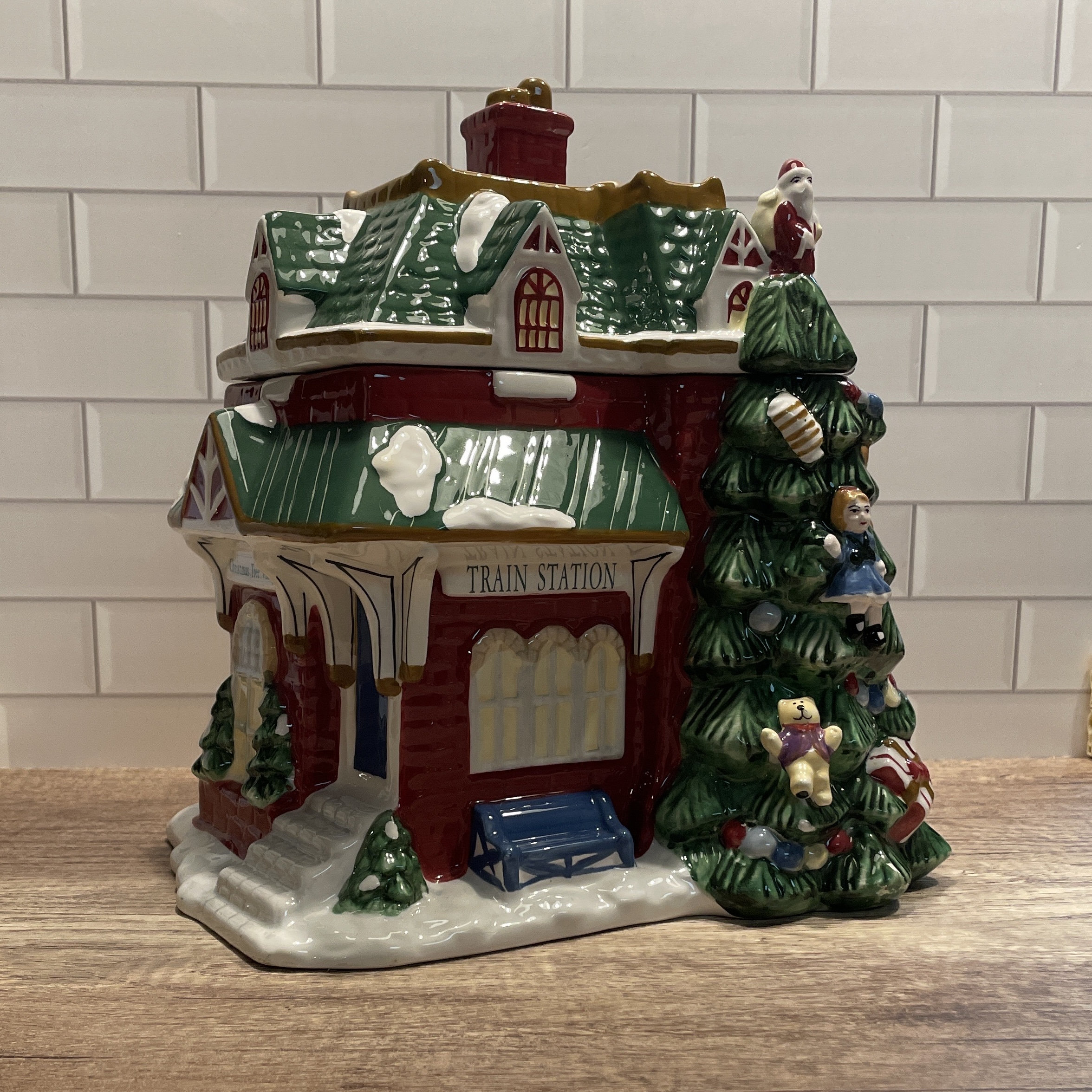 Vintage Spode Christmas Train Cookie Jar - Holiday China