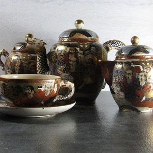 Moriage Dragonware Tea Set Collection - Vintage Porcelain Tea Set - 1920-1930&#39;s - Japan