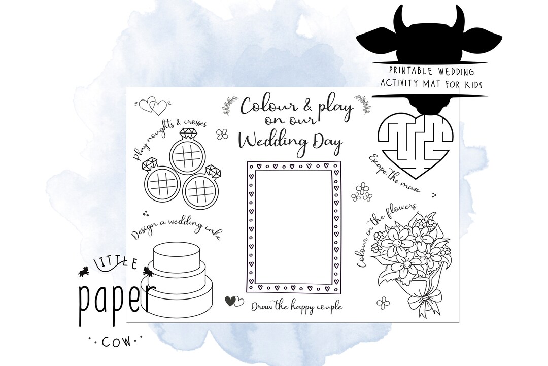 Printable Wedding Activity Mat // Wedding Placemat Kids // Activity Mat ...