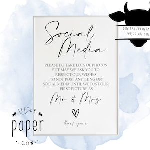 Printable Social Media Wedding // Wedding Social Media Sign // Social Media Wedding // Instagram // Budget Wedding //  Digital Download