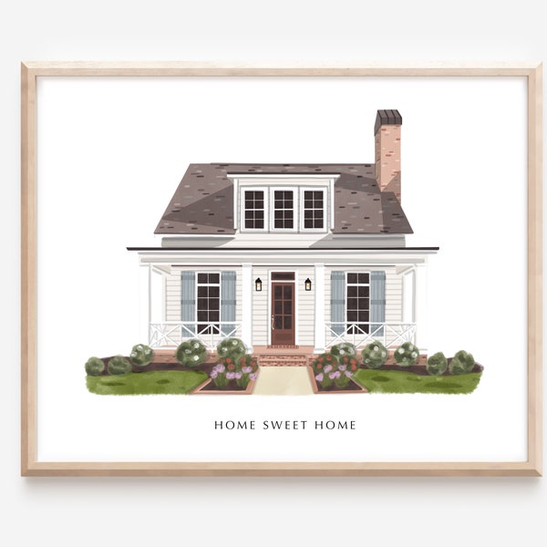 Individuelles Haus Portrait | Home Illustration – Digitale Dateien