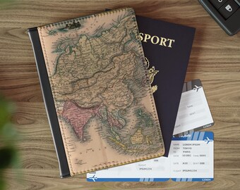 Vintage Map Passport Cover: Faux Leather Travel Accessory
