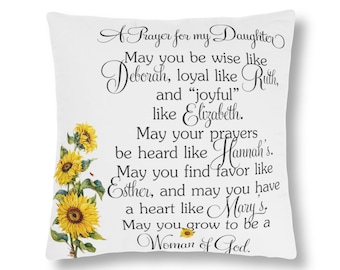 A Prayer For My Daughter Pillow, Waterproof Decorative Cushion