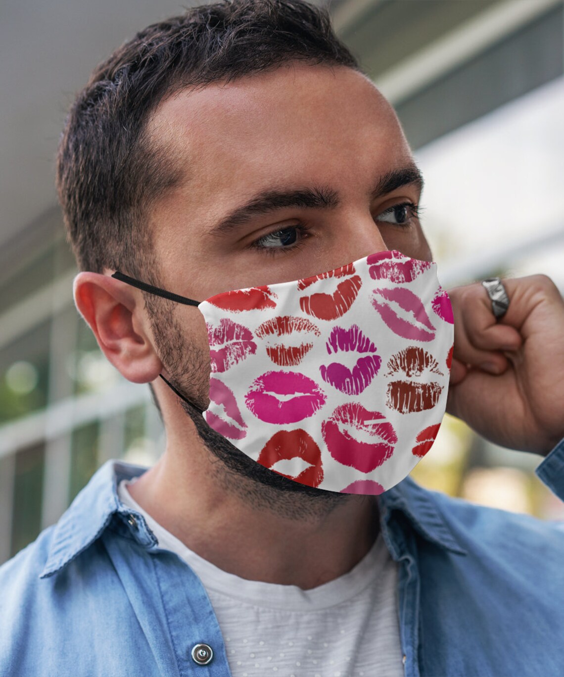 Face mask kiss lips face maskface mask protection washable Etsy