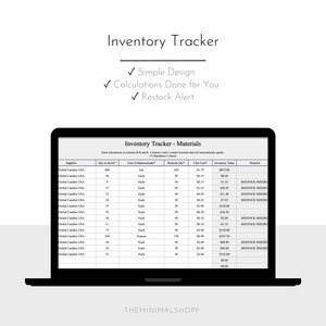 Simple Inventory Tracker | Materials and Products Inventory Tracker | Business Inventory | Inventory Management | Google Sheets