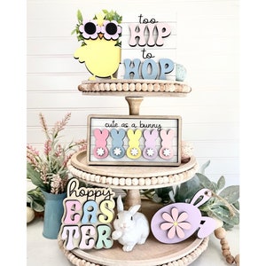 Easter Tier Tray Decor, Spring Tier Tray Decor, Easter Home Decorations