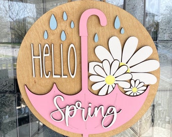 Hello Spring Door Hanger, Spring Home Decor, Door Hanger, Spring Porch Decor