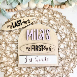 Personalized First Day of School Sign, Back to School Prop, Reusable Dry Erase Sign for First Day of School,Last Day of School Sign