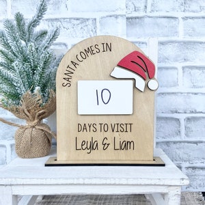 Christmas Countdown Sign, Santa Countdown Sign, Days Until Christmas Dry Erase Board, Santa Comes In, Santa Sign