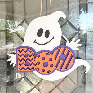 Boo Ghost Door Sign, Halloween Door Sign, Front Porch Decor, Fall Decor