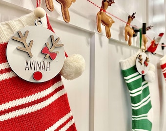 Personalized Reindeer Ornament, Custom Kid Ornaments,Christmas Ornament,Reindeer Ornament,Kids Christmas Gift Idea