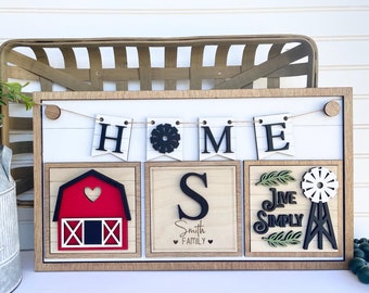 Interchangeable Farmhouse Sign, Farmhouse Shelf Sitter, Farmhouse Home Decor, Add-on for Interchangeable Farmhouse Sign