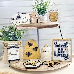 Bumble Bee Tiered Tray, Honey Bee Tier Tray Decor, Spring Tier Tray Decor, Spring Home Decor