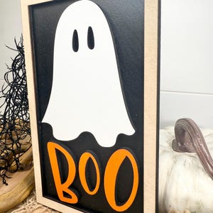 Boo Halloween Sign, Farmhouse Style Sign, Halloween Decor Framed Wood ...