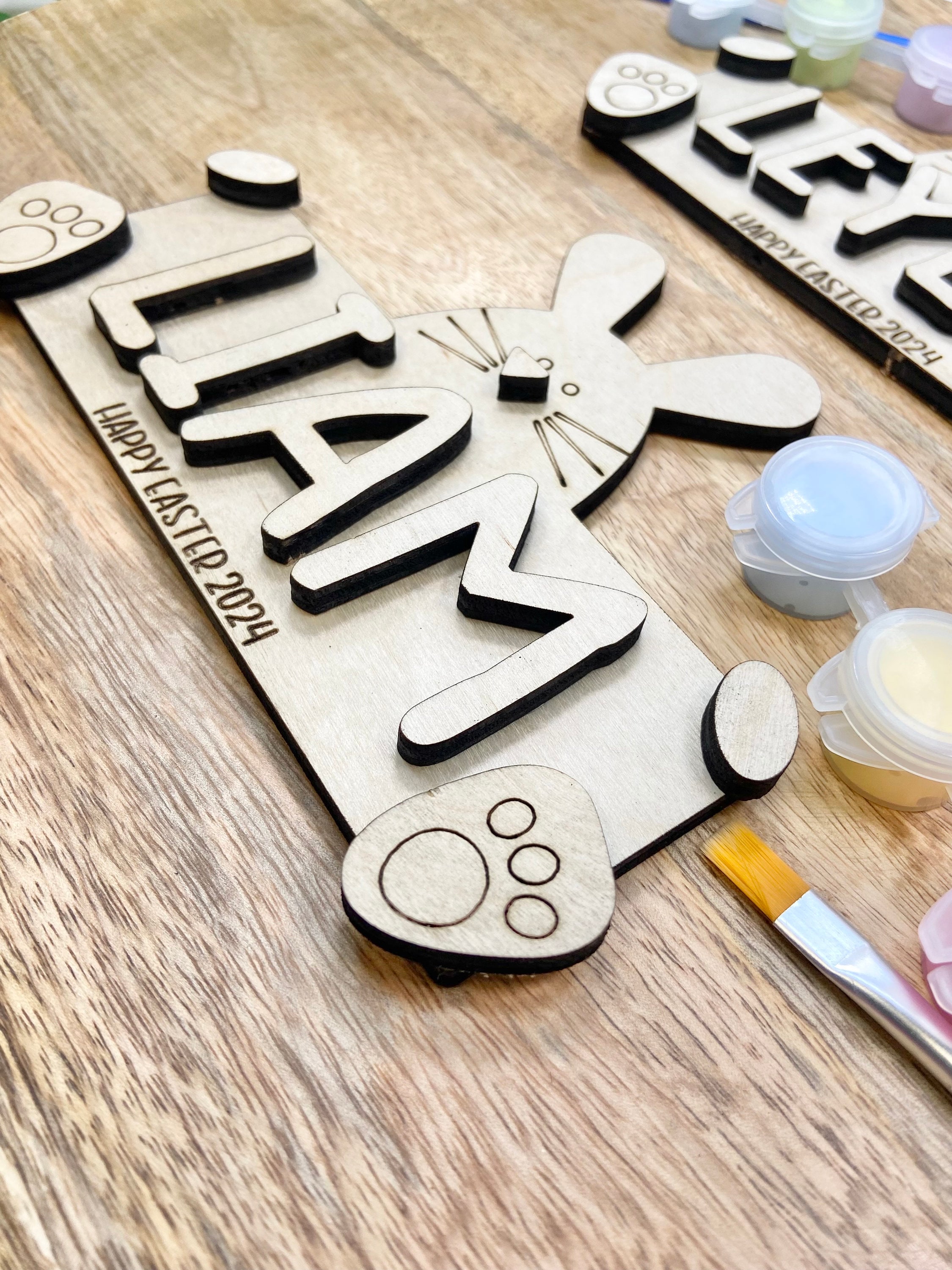 Personalized Name Easter Bunny DIY Paint Kit, Easter Basket Stuffer, Personalized Easter Paint Kit for Kids, DIY Paint Kit