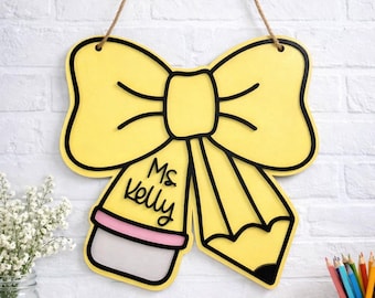 Personalized Teacher Door Hanger, Gift For Teacher, Classroom Door Hanger, Teacher Gifts, Teacher Name Sign, Teacher Appreciation Gifts