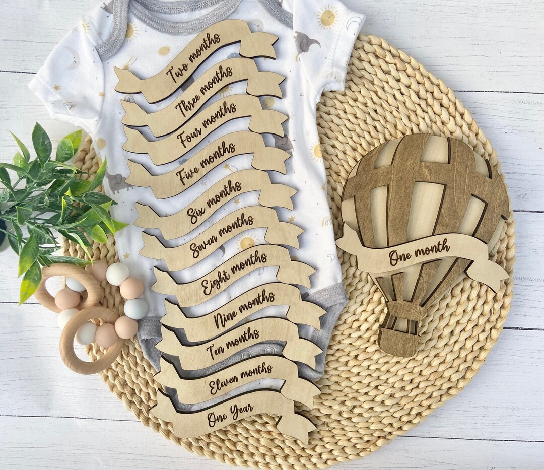 Hot Air Balloon Baby Monthly Milestone Set, Baby Monthly Milestone Set ...