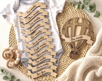 Baby Monatliche Meilenstein Marker | Meilenstein Schilder aus Holz | Monatliche Baby Foto Requisiten | Neugeborene Meilensteine | Baby-Dusche-Geschenk