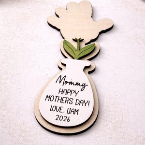 Mother’s Day Handprint Flower Craft, Personalized Mom Gift from Kids, Kids DIY Paint Kit, Handprint Flower Sign afbeelding 3