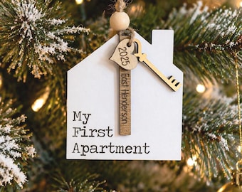 My First Apartment Ornament , Personalized New Home Ornament, First Home Christmas Ornament, Housewarming Gift, Custom Address Ornament