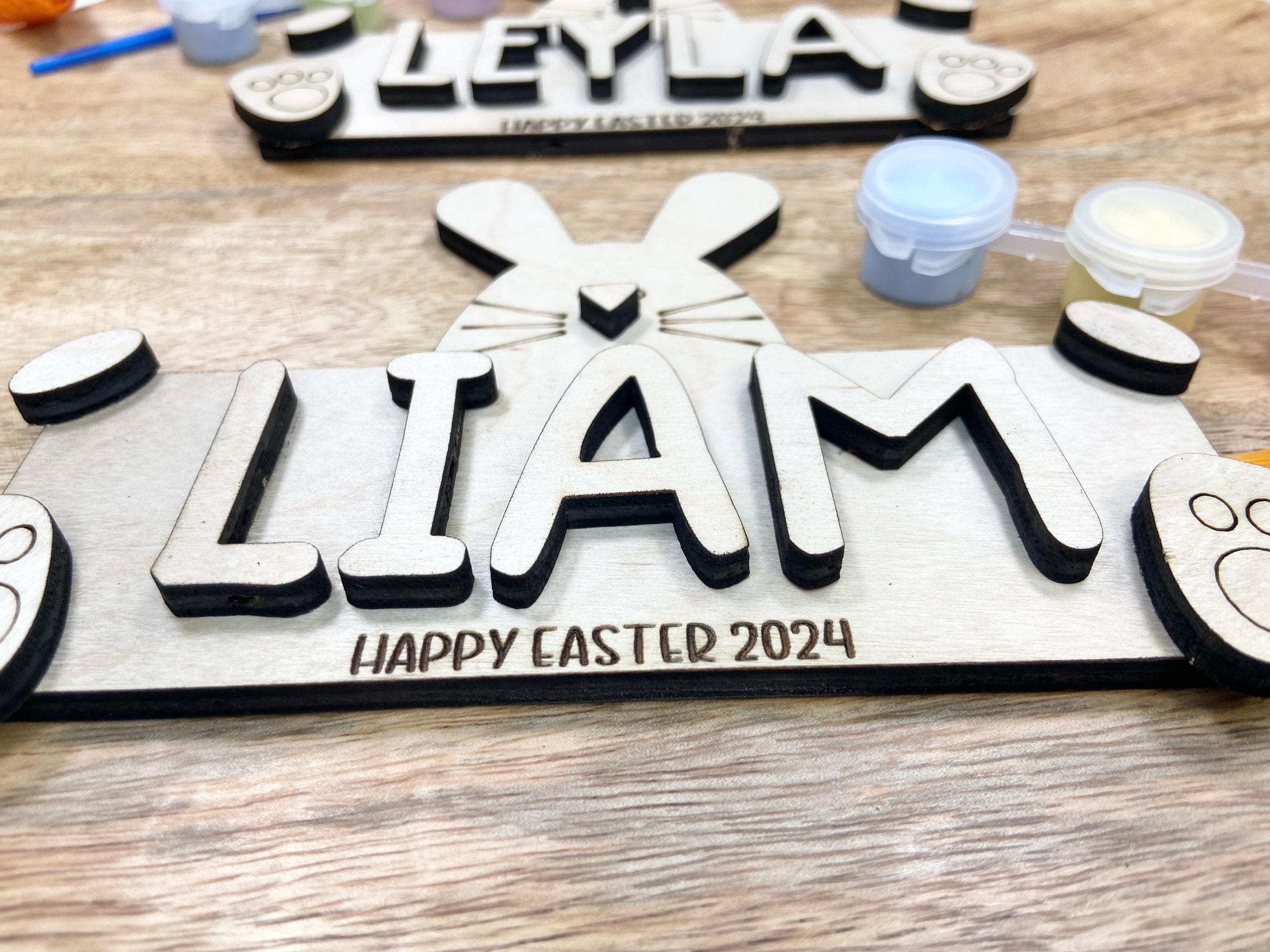 Personalized Name Easter Bunny DIY Paint Kit, Easter Basket Stuffer, Personalized Easter Paint Kit for Kids, DIY Paint Kit
