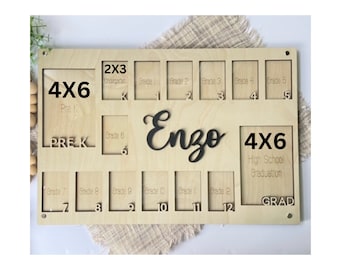 Personalized Pre K to Graduation School Picture Frame, Grade School Photo Frame, Personalized School Picture frame, School Years Photo Frame