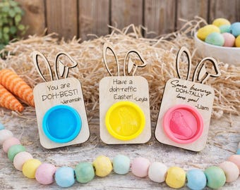 Personalized Easter Basket Tag | Bunny Easter Basket Tag | Play Doh Easter Basket Stuffer | Kids Easter Gift