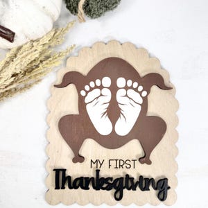 En bois Mon premier jalon pour Thanksgiving, Cartes d'étape pour bébé, Mes premières vacances, Cadeau pour une future maman, Cadeau pour baby shower, Accessoire photo pour bébé