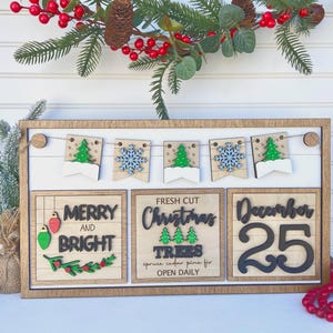 Interchangeable Christmas Sign, Christmas Shelf Sitter, Christmas Home Decor, Holiday Decor