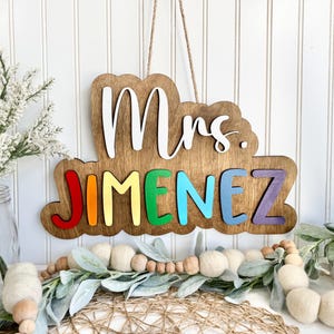 Personalized Teacher Door Hanger, Gift For Teacher, Classroom Door Hanger, Teacher Gifts, Teacher Name Sign, Teacher Appreciation Gifts
