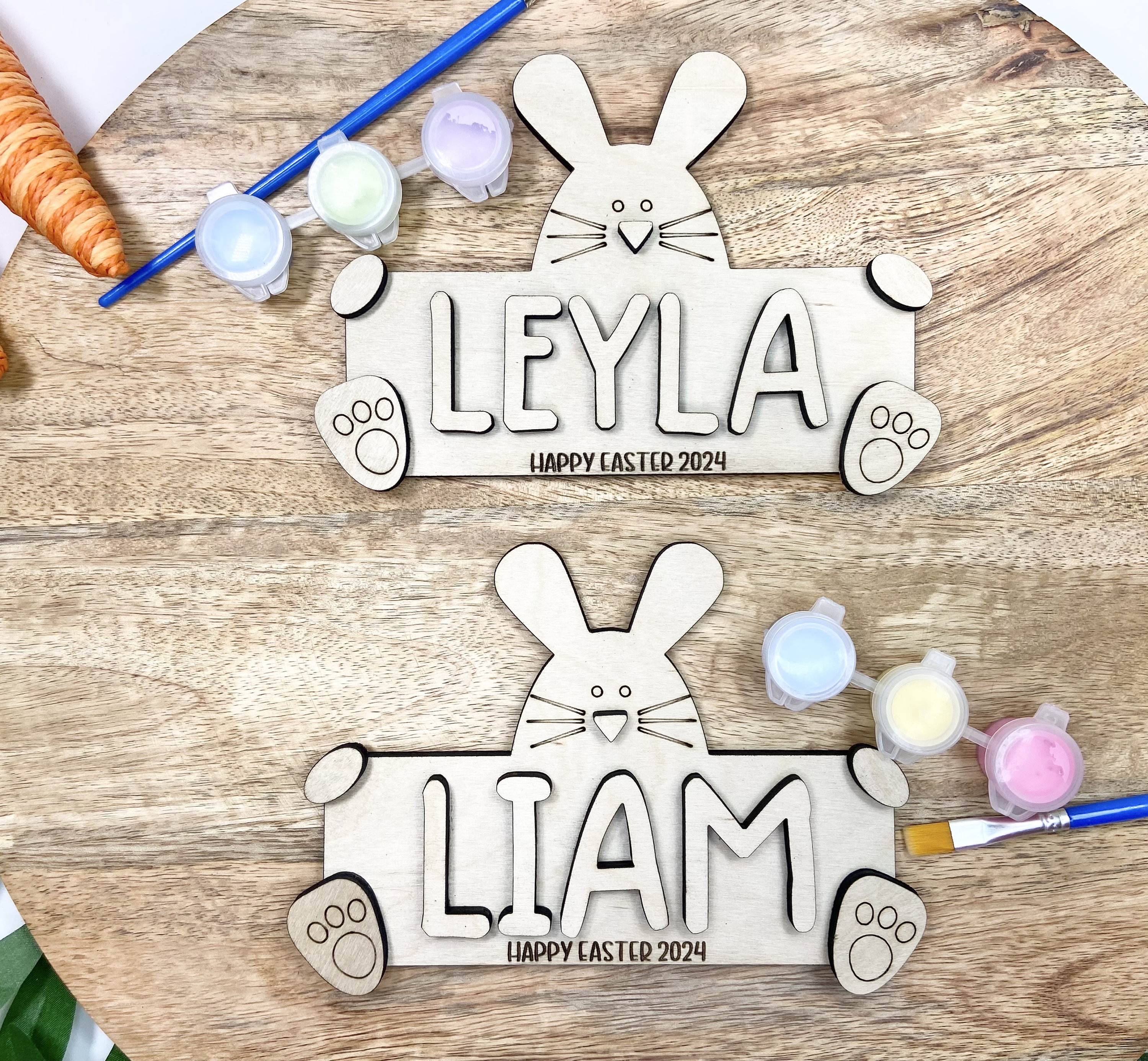 Personalized Name Easter Bunny DIY Paint Kit, Easter Basket Stuffer, Personalized Easter Paint Kit for Kids, DIY Paint Kit
