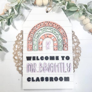 Personalized Classroom Door Hanger, Classroom Welcome Sign, Welcome Door Sign, Gift For Teacher, Classroom Door Decor, Teacher Gifts