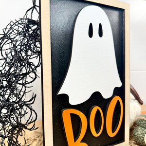 Boo Halloween Sign, Farmhouse Style Sign, Halloween Decor Framed Wood ...