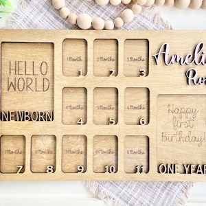 Baby First Year Picture Frame, Personalized Baby Photo Frame, Photo Collage, Personalized Photo Frame, Monthly Milestone for Baby