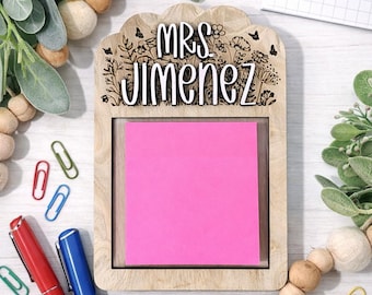 Sticky Note Holder, Post Note Holder for Teacher Appreciation Gift, Notes holder, Teacher Gift for Desk, Personalized Teacher Gift