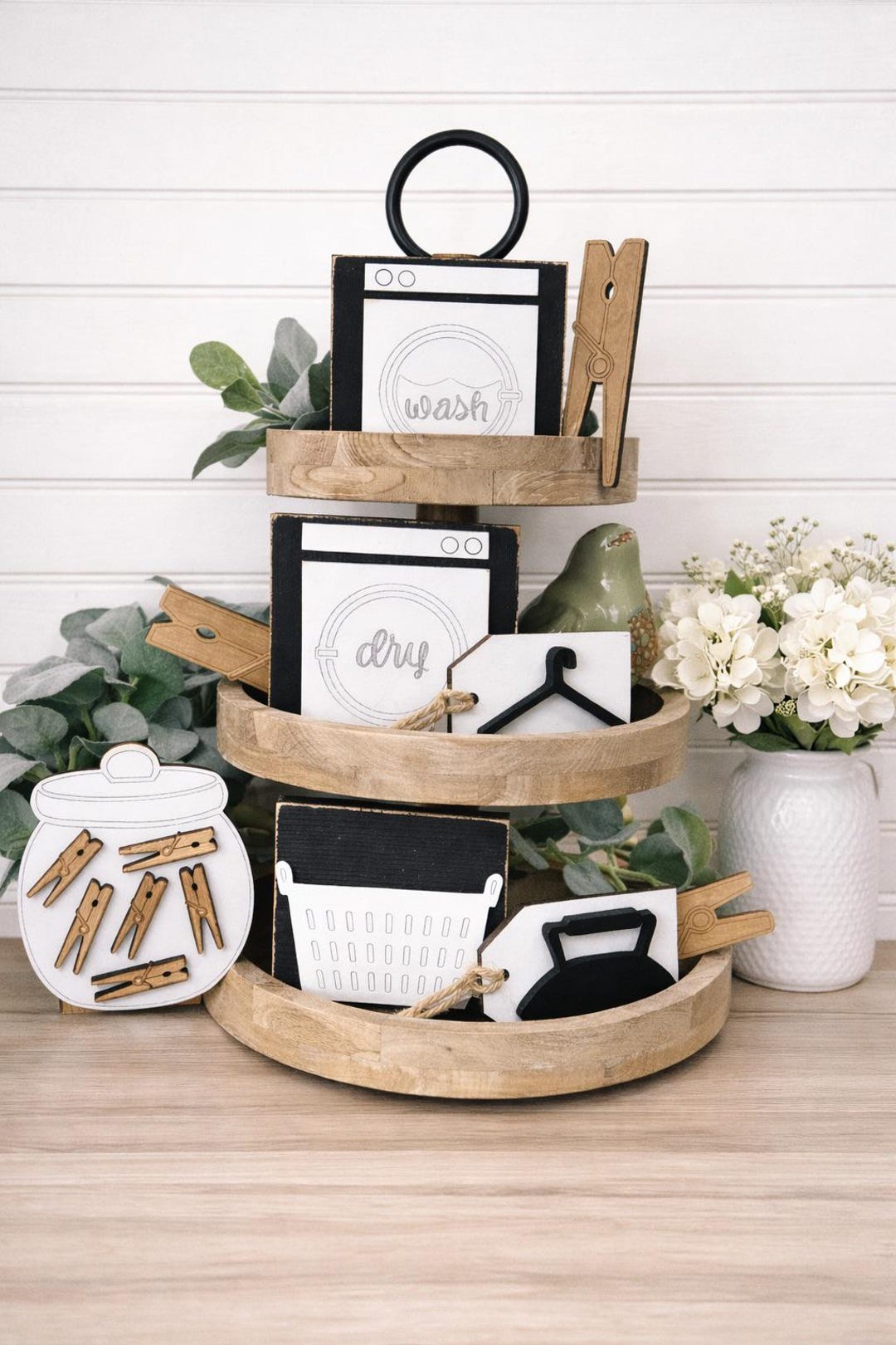 Laundry Room Tier Tray Decorations, Laundry Decor, Laundry Tiered Tray ...