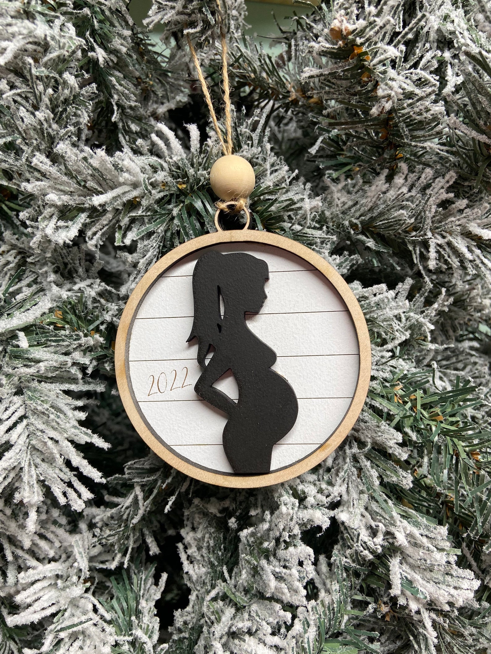 Baby Bump's First Christmas - Personalized Suncatcher Ornament