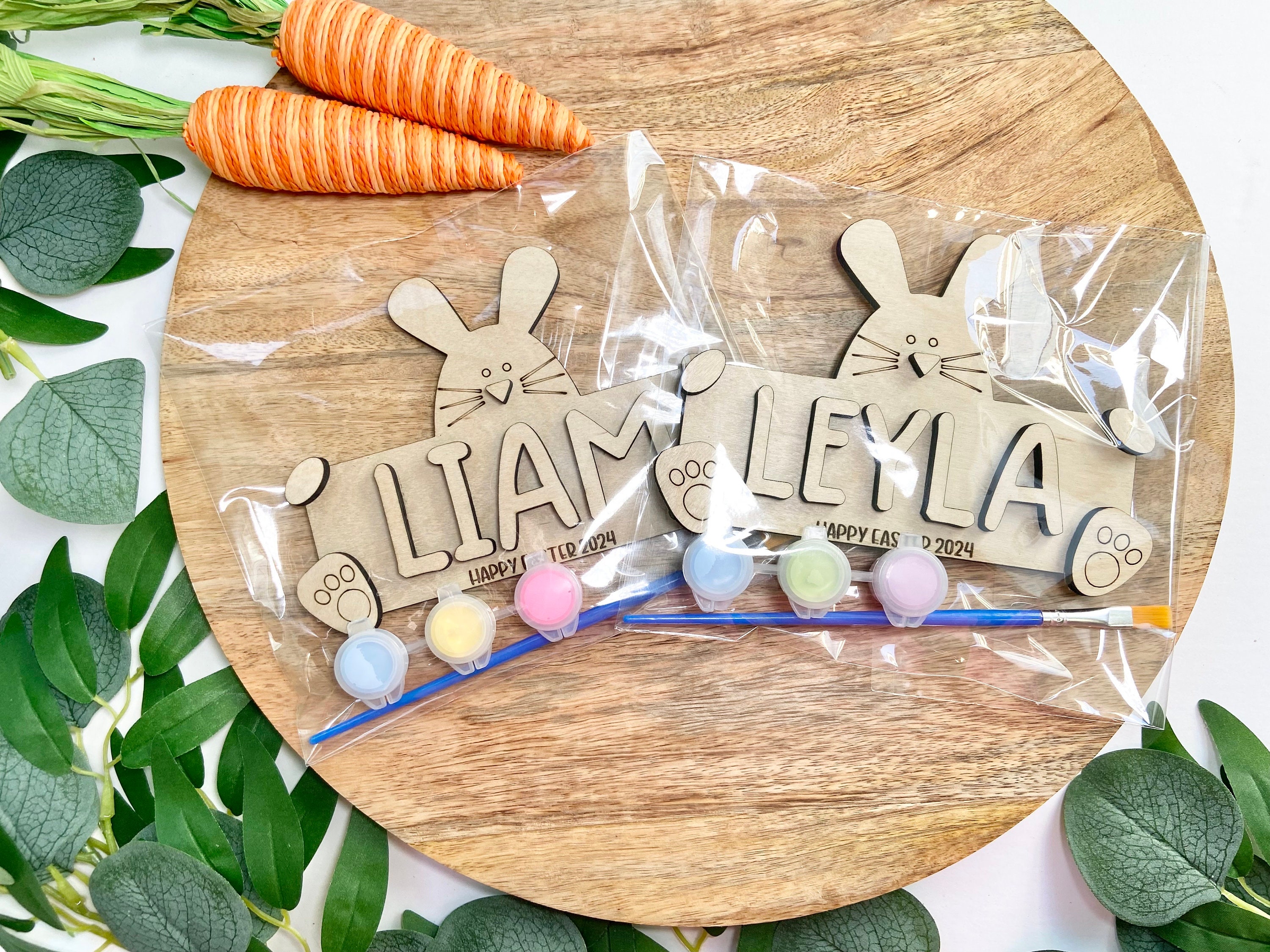 Personalized Name Easter Bunny DIY Paint Kit, Easter Basket Stuffer, Personalized Easter Paint Kit for Kids, DIY Paint Kit