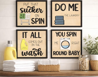 Laundry Room Sign Funny, Farmhouse Laundry Decor, Laundry Wall Art, Housewarming Gift, Rustic Laundry Room Decor Sign