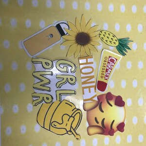 Gele verpakking van stickers:)