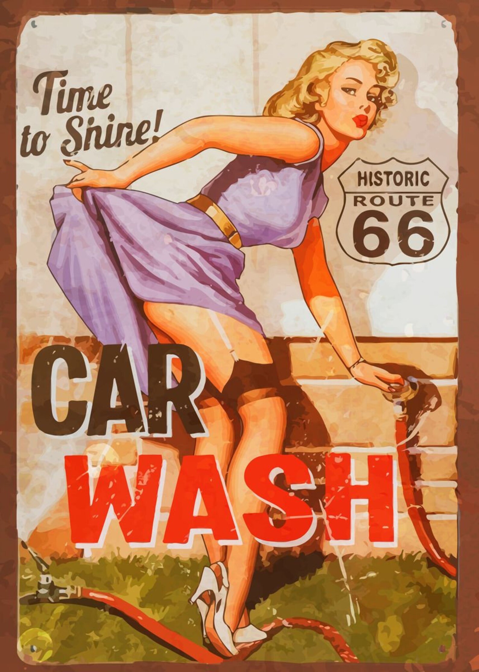 Car Wash Vintage Gloss Poster 17x 24 Etsy