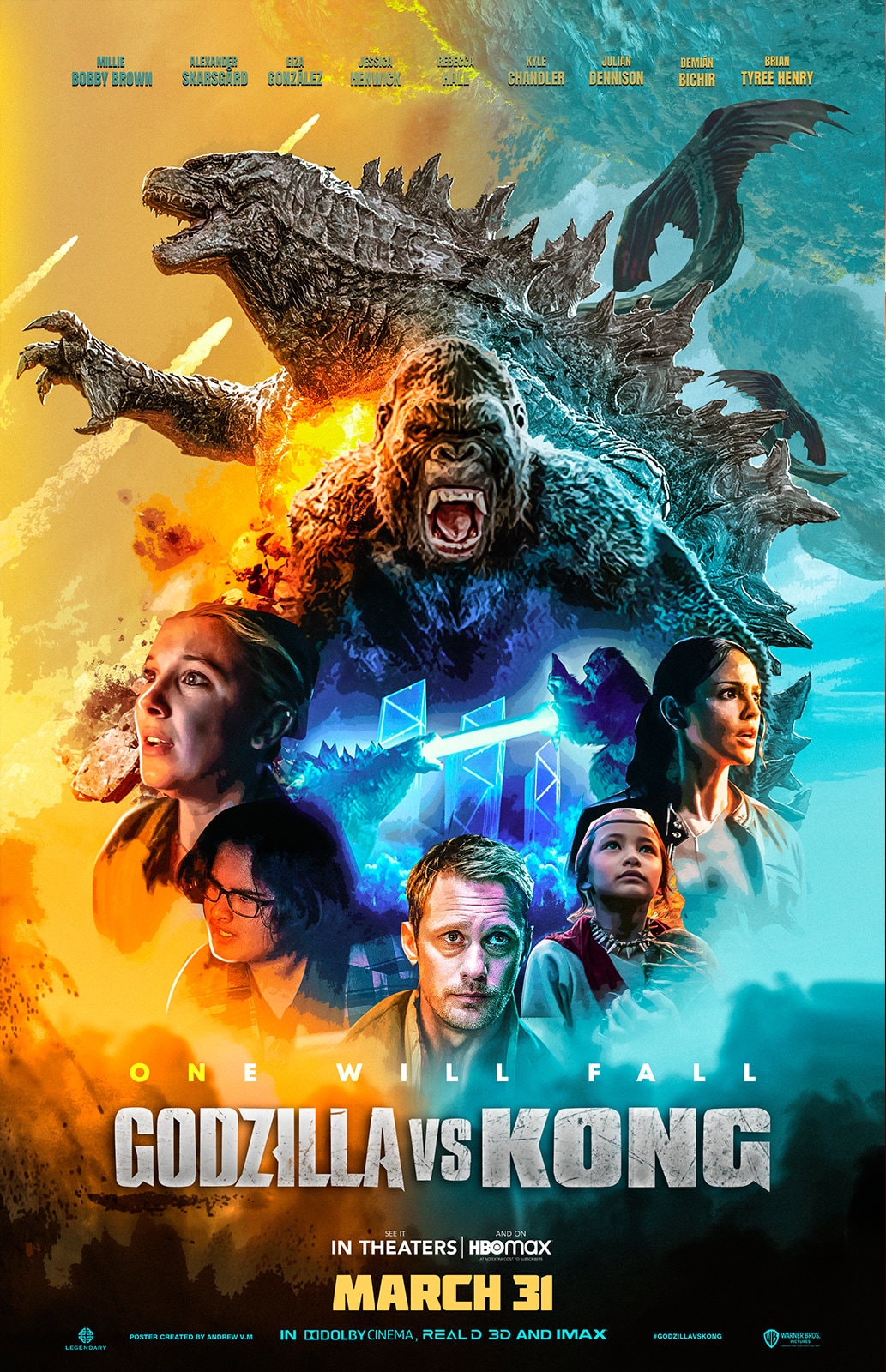 Godzilla vs Kong Poster Movie 2021 Film Print movie gloss Etsy