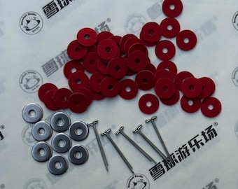 Teddy Bear Joint Set | Red Fiber Discs, T-Pins & Washers